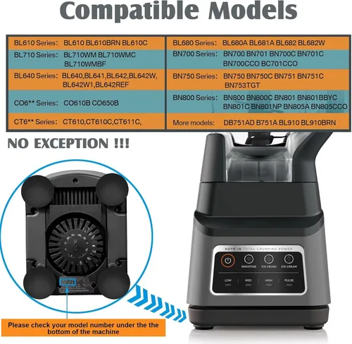Miniatura 3 de Tapa de repuesto para jarra Ninja Blender de 72 onzas, piezas de repuesto con tapa de bloqueo superior para licuadora Ninja BL642 BN701 BN751 BN801