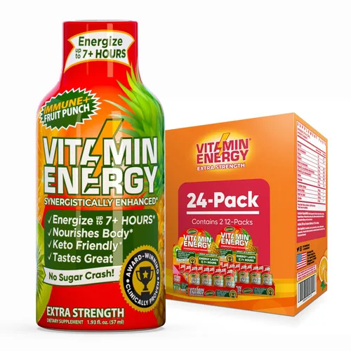 Miniatura 73 de Vitamin Energy Immune+ Extra Strength Energy Shot Army Orange 10 unidades, 260 mg de cafeína natural, vitaminas B, citicolina, té verde, apoyo