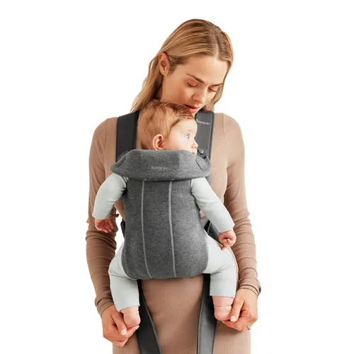 Miniatura 22 de BabyBjörn Portabebés Mini, antracita, malla 3D Portabebés para recién nacidos (7-25 libras), ergonómico, fácil de usar