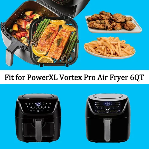 Miniatura 2 de Placa de parrilla de freidora de aire de 6 cuartos para freidora de aire PowerXL Vortex Pro, revestimiento antiadherente de doble capa de alta