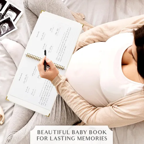 Miniatura 8 de Libro de recuerdos de bebé para niños y niñas – Libro atemporal para bebés de 5 años – Libro de recortes de diario neutro o álbum de fotos
