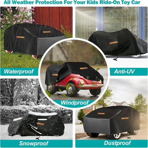Miniatura 4 de Cubierta para coche de montar para niños, gran cubierta impermeable para ruedas de poder, cubierta universal para juguetes de coche de 210D