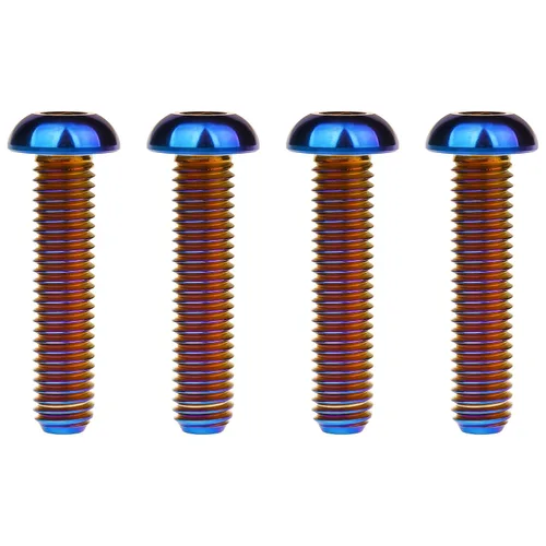 Miniatura 26 de Tornillos de cabeza de botón de titanio M8 15 20 25 30 1.378 in, paquete de 4 (M8x15mm, negro)