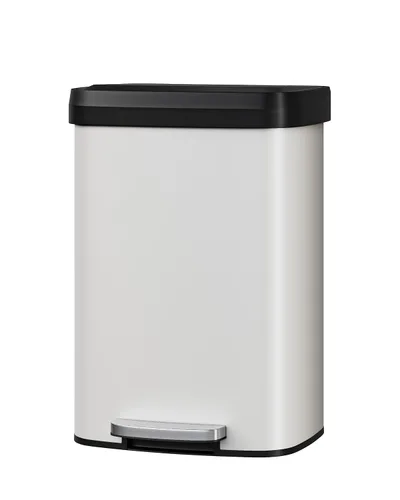 Miniatura 17 de Garvee Basurero de metal de 13 galones / 50 L con tapa, bote de basura grande para cocina, cubo de basura de metal a prueba de óxido con pedal