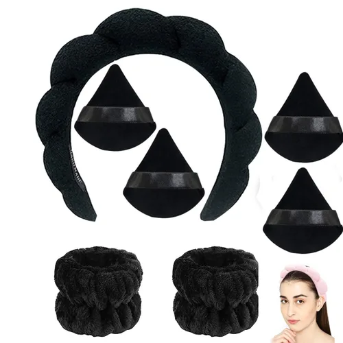 Diadema de spa para lavar la cara, juego de 7 diademas para el cuidado de la piel, diadema suave para el cuidado de la piel para eliminación de