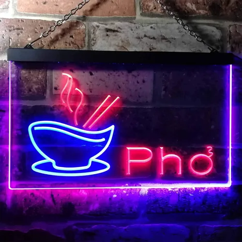 Miniatura 2 de ADVPRO Pho - Letrero de neón LED de doble color, para restaurante, fideos vietnamitas, azul y rojo, 12 x 8.5 pulgadas, st6s32-i0459-br