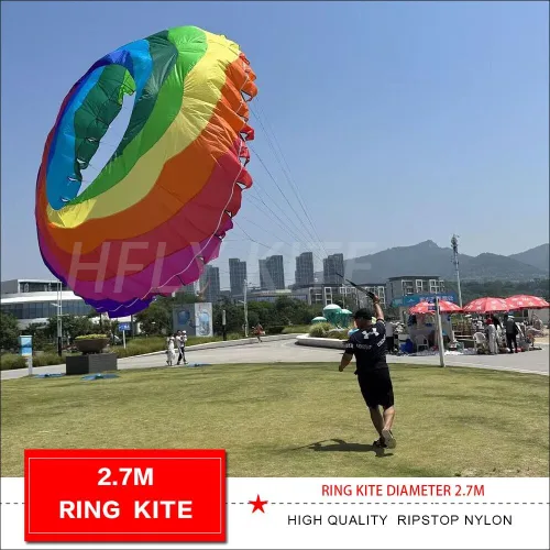 Miniatura 4 de HFLY - Cometa inflable suave de 8.9 ft para adultos, anillo de nailon, línea de cometa, colgante de lavandería