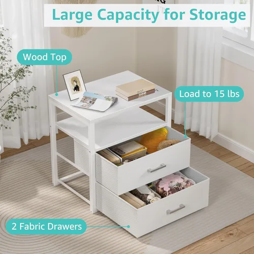 Miniatura 4 de BOLUO Cajones de armario blancos con estante abierto para organizadores de armario y almacenamiento de dormitorio, dormitorio, moderno, grande
