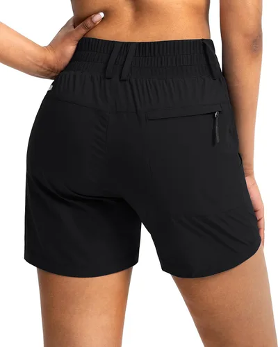 Miniatura 2 de Viodia - Pantalones cortos de senderismo de 5" para mujer, para golf con bolsillos, de cintura alta, elásticos, cargo, pantalones cortos para mujer