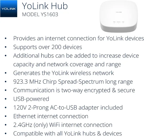 Miniatura 2 de Kit de inicio del sensor de vibración inteligente YoLink LoRa y Hub: Hub & Smart Shock, Detector de rotura de vidrio, manipulación, movimiento