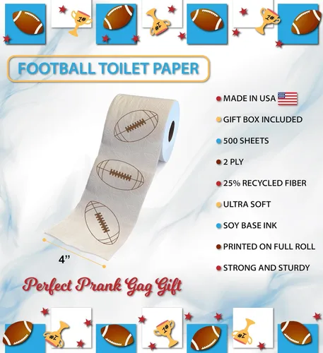 Miniatura 3 de Printed TP Rollo de papel higiénico impreso para juegos deportivos, divertido día de juego, sorpresa, adultos, mujeres, hombres, regalos deportivos