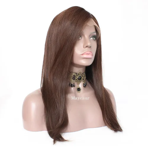 Miniatura 12 de Maycaur Pelucas de cabello humano de encaje frontal de color burdeos de densidad 130 con cabello natural de bebé