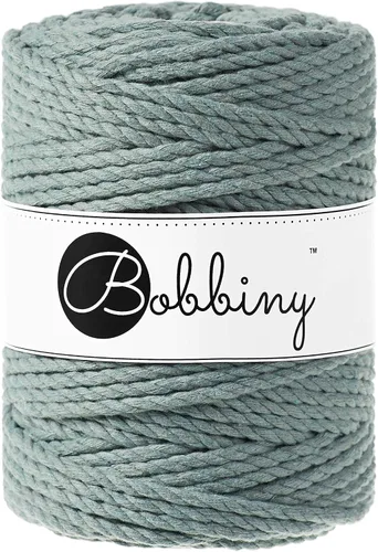 Miniatura 15 de Bobbiny Cordón de macramé XXL de 0.197 in y 3 capas (aguamarina), 108 yds/330 pies (100% algodón reciclado)