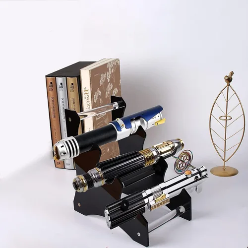 Miniatura 3 de Soporte acrílico para sable de luz de escritorio, estante de exhibición escalonado horizontal de 3 niveles para la mayoría de los sables de luz