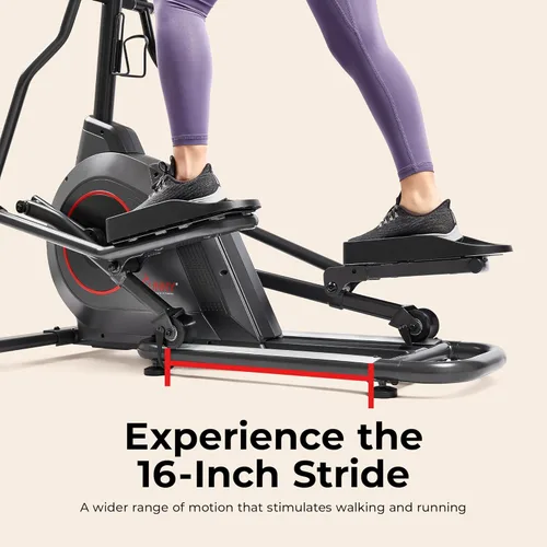 Miniatura 5 de Sunny Health & Fitness Smart Upright Elliptical w/Pulse Sensor Built-in, Indoor Full-Body Cross-Training & Cardio Exercise Machine for Home, Free