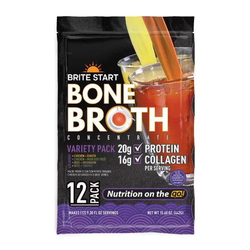 Miniatura 14 de Brite Start Caldo de hueso - Caldo de hueso de pollo - 4 unidades - Concentrado apto para dieta cetogénica empaquetado con 0.66 oz de colágeno, 0.71