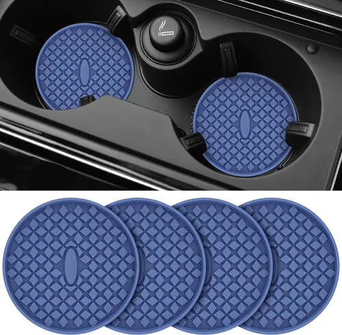 Miniatura 10 de ME.FAN Posavasos para Coche [Paquete de 4] Posavasos de Silicona para Coche/Tapetes para Tazas, Accesorios para Interior de Coche Antideslizantes