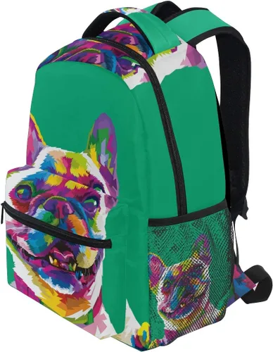 Miniatura 3 de Mochila escolar Bulldog Francés Adolescentes Niñas Niños Bolsa de viaje