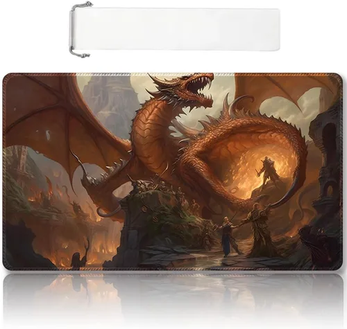 Miniatura 50 de Tapete de juego MTG cosido de alta calidad con zonas y parte trasera de goma antideslizante, tapete de juego TCG para MTG y otros juegos de cartas