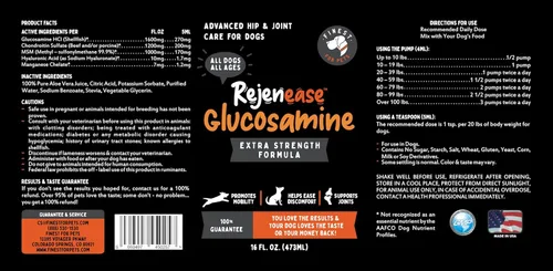 Miniatura 9 de Suplemento líquido prémium para cadera y articulaciones de glucosamina para perros, alivio del dolor natural rápido y mejor movilidad, extra fuerte