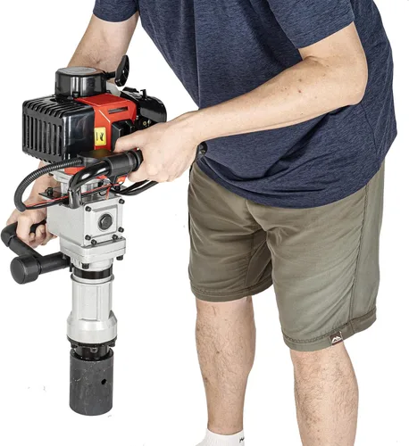 Miniatura 6 de Conductor de poste T de 32.6 cc a gasolina de 2 tiempos, 900 W, conductor de pilotes a gasolina portátil de un solo cilindro con refrigeración por
