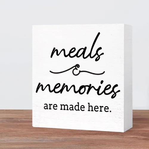 Miniatura 5 de Letreros de madera para cocina, con texto en inglés "Meals and Memories are Made Here" ("Meals and Memories are Made Here") para cocina, letrero