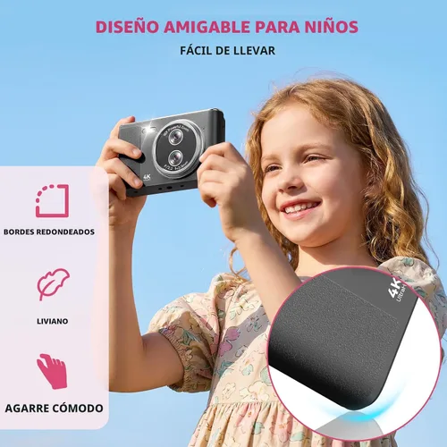 Miniatura 6 de Cámara digital, 48MP FHD 1080P cámara de apuntar y disparar con zoom de 16x, cámara portátil compacta antivibración para fotografía con tarjeta