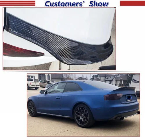 Miniatura 4 de Alerón trasero del tronco de fibra de carbono para Audi S5 B8/B8.5 Coupe 2Door 2008-2017 Highkick Trunk Lid Spoiler Wing Lip Boot Lid Factory Outlet