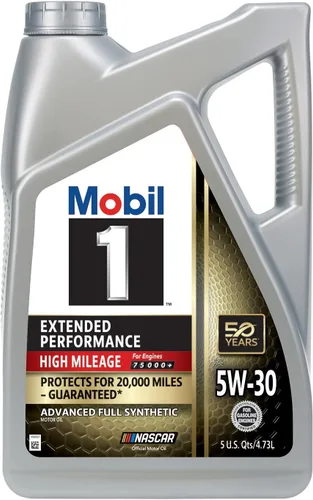 Miniatura 2 de Mobil 1 aceite de motor sintético completo de alto kilometraje de rendimiento extendido 5W-30, 5 cuartos de galón