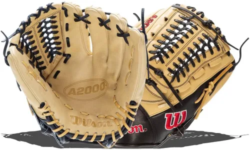 Miniatura 11 de Wilson A2000 Guantes de béisbol para lanzador - 11.75" y 12" Negro/Bronceado Saddle