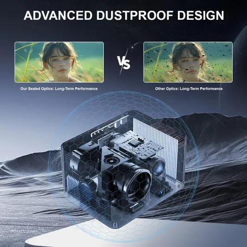 Miniatura 7 de Proyector inteligente para exteriores con WiFi 6 y Bluetooth 5.3, enfoque automático y Keystone, DoIby Audio, película nativa 1080P, proyector
