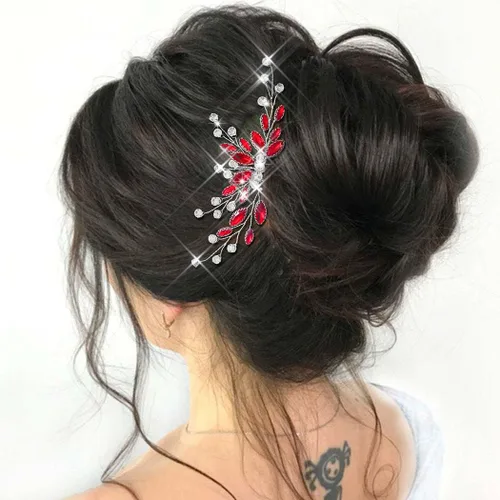 Miniatura 10 de Unicra Bride Silver - Peine para el cabello de boda con cristales brillantes, accesorio para el cabello con diamantes de imitación para mujeres