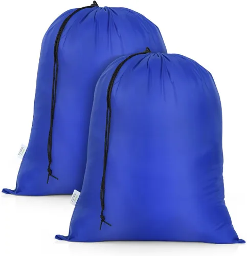 OTraki Paquete de 2 bolsas de lavandería pequeñas de 16 x 20 pulgadas, con cordón, para ropa sucia, organizador de bolsas de lavandería, lavable a