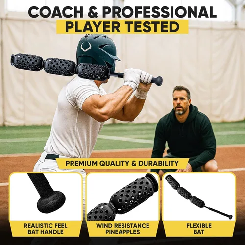 Miniatura 2 de Aero Swing - Entrenador de swing de béisbol y softbol, las piñas de resistencia al viento del swing del bate generan más velocidad de bate de más