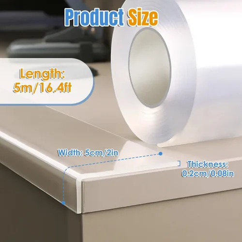 Miniatura 2 de Protector de bordes a prueba de bebés, protectores de esquina transparentes y suaves de 16.4 pies, protectores de esquinas para niños, parachoques