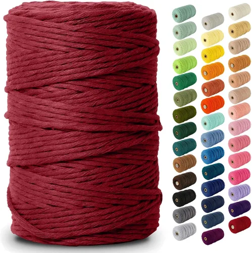 Miniatura 82 de Nook Theory - Cuerda de macramé de 3 mm, 220 yardas de cuerda de algodón, hilo de 4 mm y 5 mm, cuerda para manualidades, perfecta para colgantes