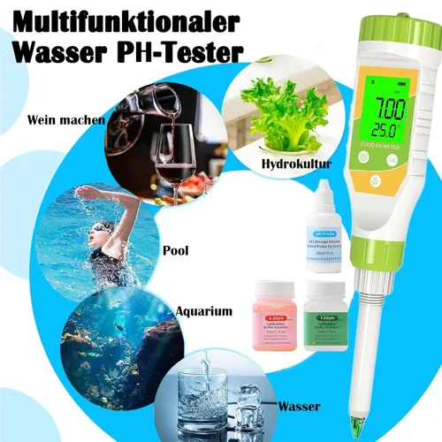 Miniatura 7 de Medidor de pH digital para alimentos Salsa picante Conservas de pH de alimentos Probador de pH de alimentos 0.01 Resolución de alta precisión