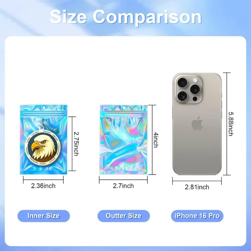 Miniatura 2 de 100 bolsas transparentes a prueba de olores, bolsas reutilizables de Mylar de 2.7 x 4 pulgadas para almacenamiento de alimentos, joyas, fiestas