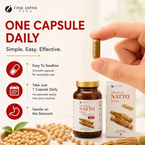 Miniatura 5 de FINE JAPAN Natto Kinase Tablets 250mg, enzima de soja fermentada, 300 tabletas, sin gluten, fabricado en Japón