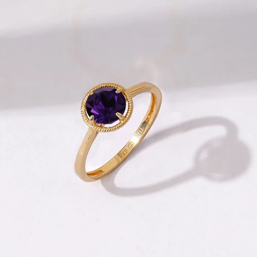 Miniatura 3 de Tienda Collection Anillo de piedra natal de marzo de cristal importado de oro de 10