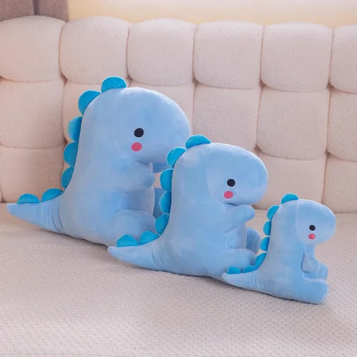 Miniatura 5 de Peluche de dinosaurio de peluche, juguetes lindos de anime, almohada suave de dinosaurio de anime, regalo para niños y niñas, color azul, 10.8 C-blue