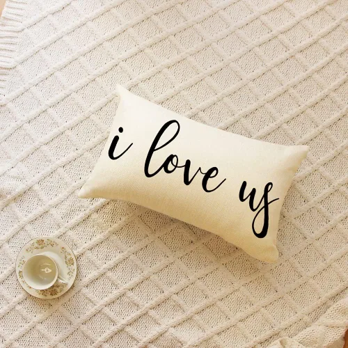 Miniatura 2 de Ogiselestyle Fundas de almohada de granja con frases I Love Us de 12 x 20 pulgadas, fundas de almohada lumbares decorativas para el hogar, funda