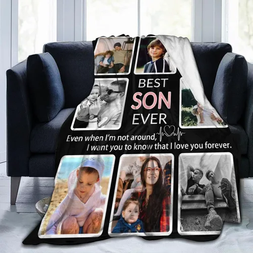 Miniatura 27 de Manta personalizada con collage de fotos, para hermana, amiga, madre, padre, familia, mascotas, parejas, en Navidad, cumpleaños, aniversario, regalo