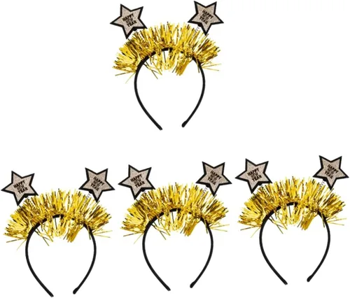 jojofuny 4pcs Holiday Decorations New Year Headwear New Year Tiara 2023 Head Hoops 2022 Xmas Christmas Headbands 2022 Birthday Headband Chrismas