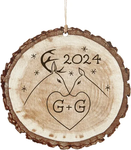 Miniatura 24 de Let's Make Memories Adorno de Navidad Personalizado para Parejas - Adorno de Navidad 2025 - Decoración de Árbol - Personalizar Mensaje, Año