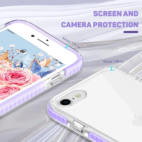 Miniatura 2 de MATEPROX Funda compatible con iPhone Se 2022, iPhone SE 2020, iPhone 8, iPhone 7, funda transparente, resistente, antiarañazos, antiarañazos, a
