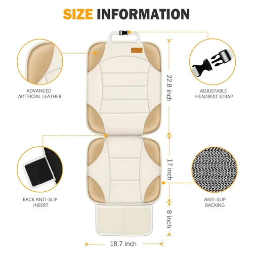 Miniatura 5 de Siivton Protector de Asiento de Auto para Asientos Infantiles, Funda de Asiento de Auto de Tela 600D Resistente al Agua, Respaldo Antideslizante