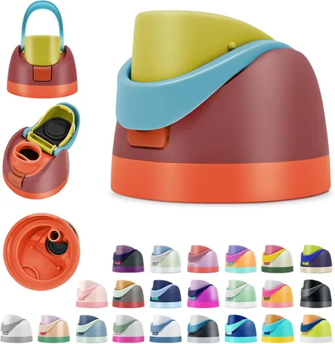 Miniatura 19 de Tapa de repuesto compatible con botella de agua Owala FreeSip a prueba de fugas, tapa abatible reutilizable, accesorio para vasos de 16 onzas, 24