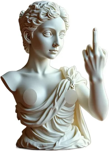 Venus con estatua de actitud, figura de resina de dedo medio sin complejos, decoración de arte moderno atrevida para el hogar y la oficina, estatua