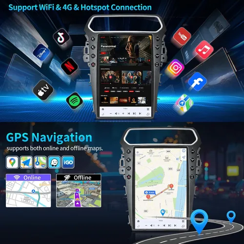 Miniatura 8 de Radio de coche para Ford Explorer 2011-2019 Actualización de radio con pantalla estilo Tesla de 14.4 pulgadas Unidad principal con Carplay